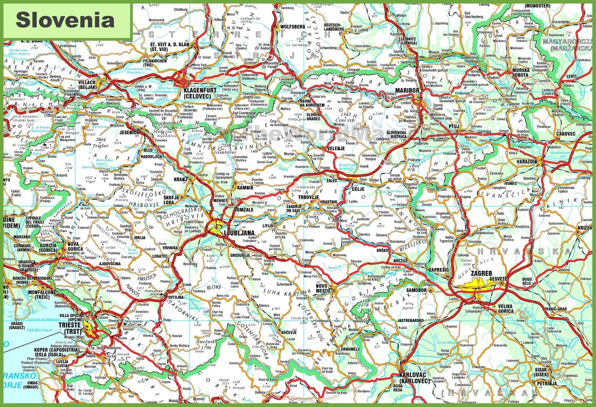Harta detaliată Slovenia