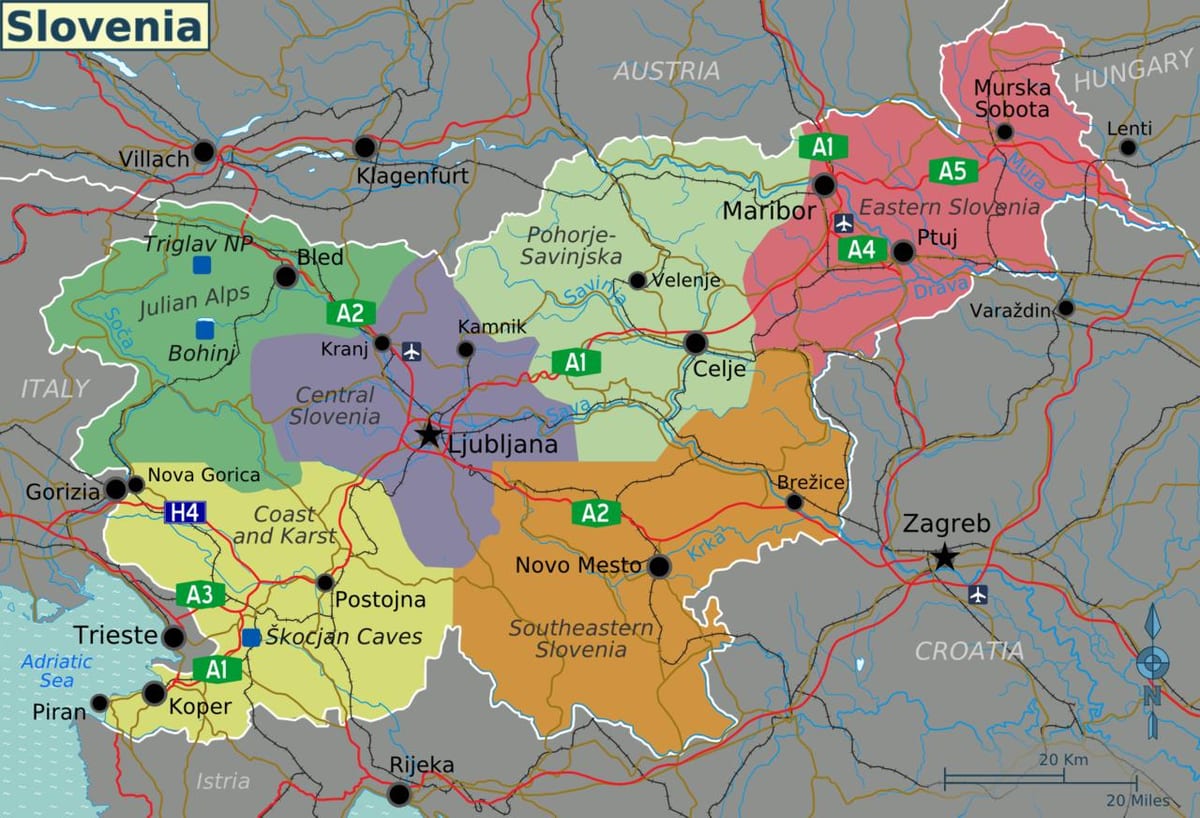 Slovenia atracții turistice hartă