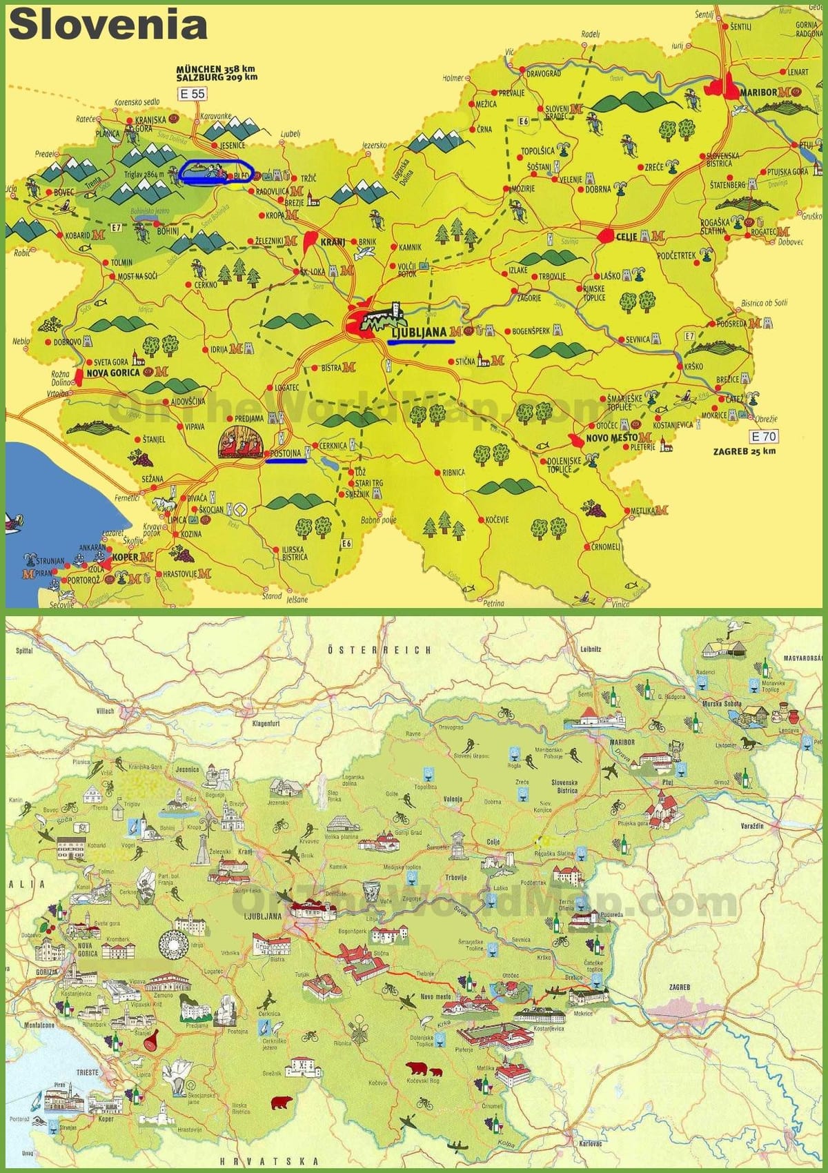 Slovenia hartă de călătorie