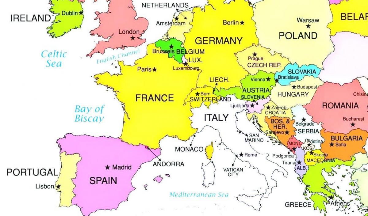 harta europei arată Slovenia
