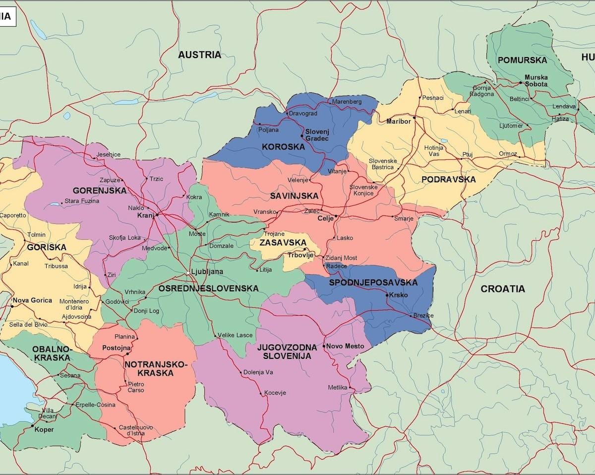 Harta Sloveniei politice