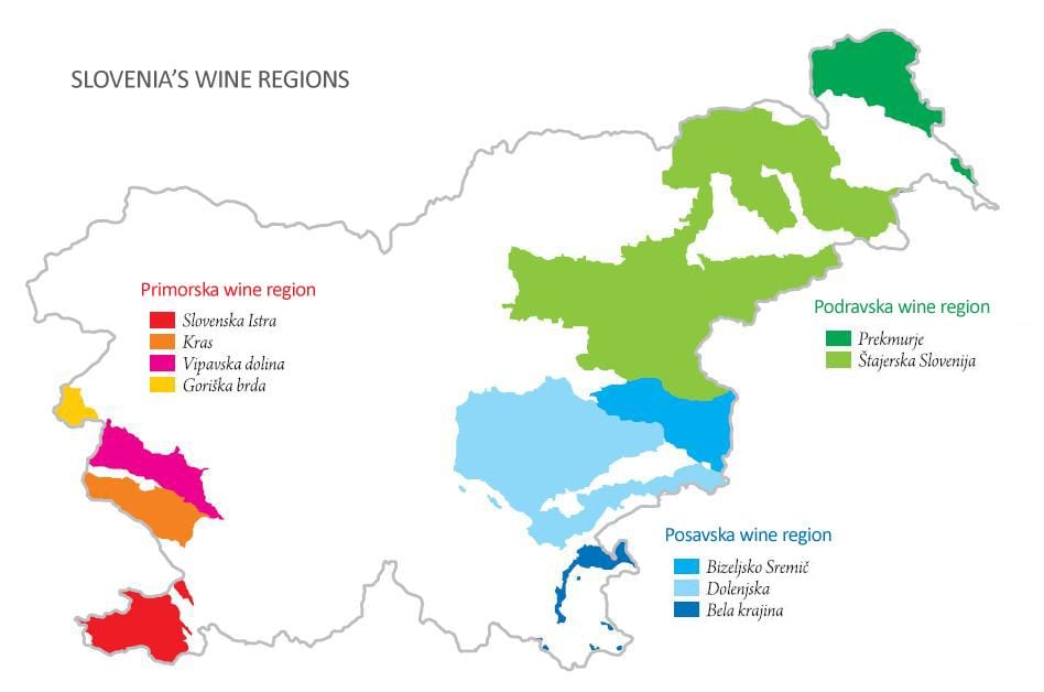 Harta Sloveniei vin