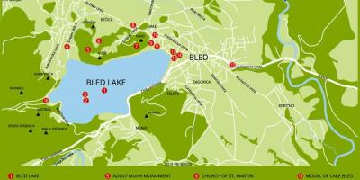 Harta Sloveniei arată lacul bled