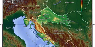 Harta Sloveniei topografice