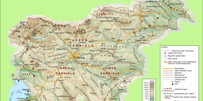 Harta Sloveniei fizice